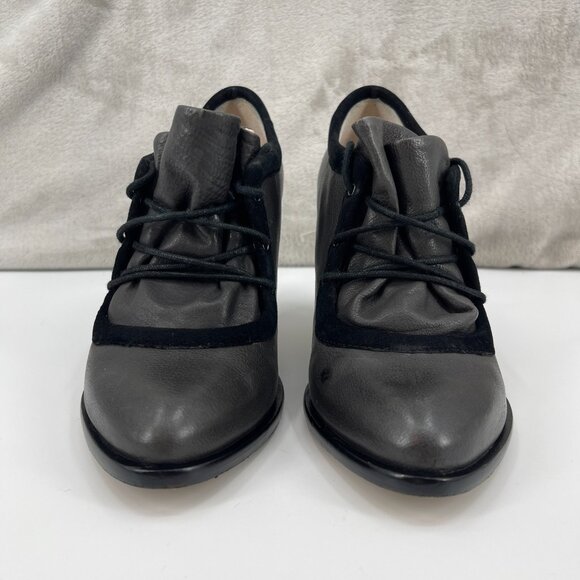 Plenty by Tracy Reese Wayne Gray Leather Retro Lace Up Heels Pumps - Picture 6 of 14